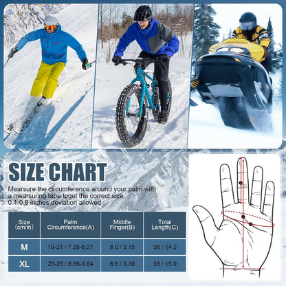 Rechargeable Heated Gloves for Men and Women, Full & Half Finger Electric Touchscreen Winter Hand Warmers for Work, Cycling, Skiing, and Outdoor Activities