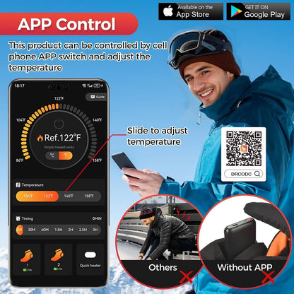 Smart Heated Socks for Men and Women with App Control – Rechargeable 8500mAh Electric Warm Socks, Washable and Ideal for Outdoor Activities, Skiing, Hunting, Cycling, and Camping – Perfect Holiday Gift