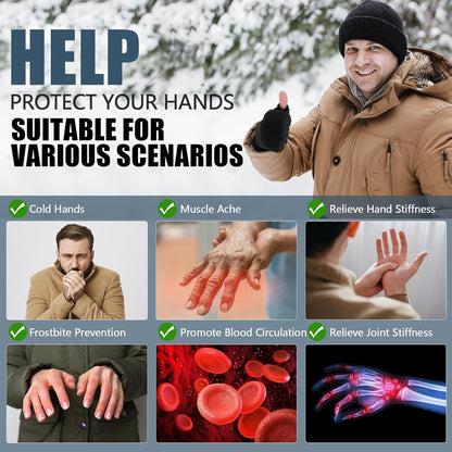 Rechargeable Heated Gloves for Men and Women, Full & Half Finger Electric Touchscreen Winter Hand Warmers for Work, Cycling, Skiing, and Outdoor Activities